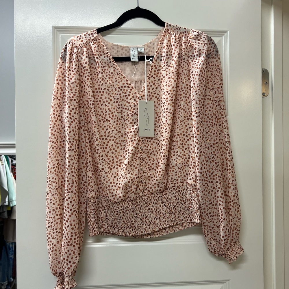 Joie Smocked Waist Blouse